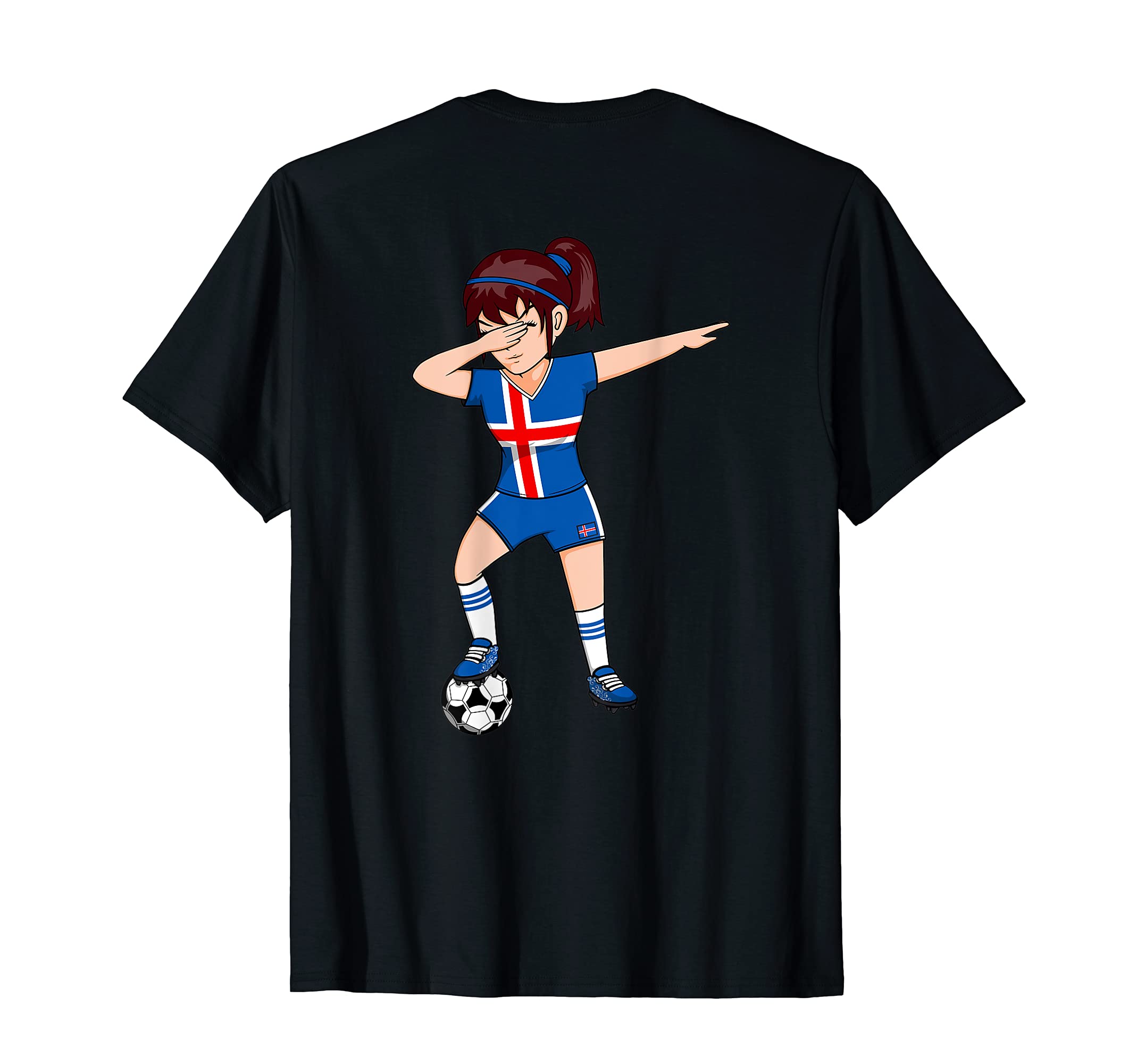 Dabbing Soccer Iceland Jersey Icelandic T-Shirt - Graphic Print for Adults