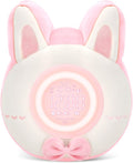 QANYI Bunny Plush Alarm Clock Night Light, Cute Stuffed Animals with LED Display Clock Adjustable Light, Toys for 5-12 Year Old Girls, Kawaii Birthday Gifts for Kids Teens Girls Women