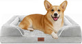 Comfort Expression Medium Dog Beds Waterproof Orthopedic Foam Dog Sofa Beds for Medium Large Dogs Comfy Pet Bed with Washable Removable Cover & Non-Slip Bottom(Medium,Grey White)