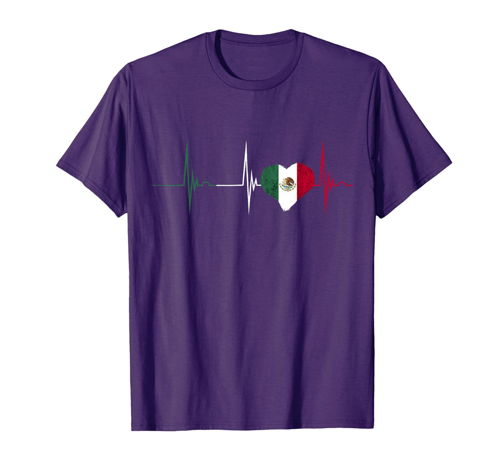 Mexican Flag Cardiogram Heartbeat Ekg T-Shirt - Streetwear Style Men Women