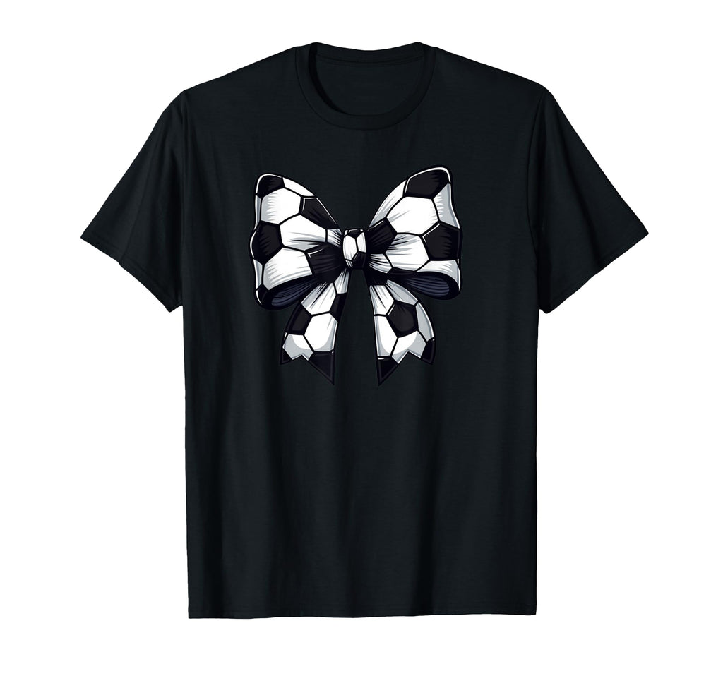 Soccer Coquette Bow Soccer Team Game Day T-Shirt - Novelty Apparel Unisex