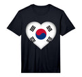 I Love South Korea South Korean Flag Heart T-Shirt - Graphic Print Unisex