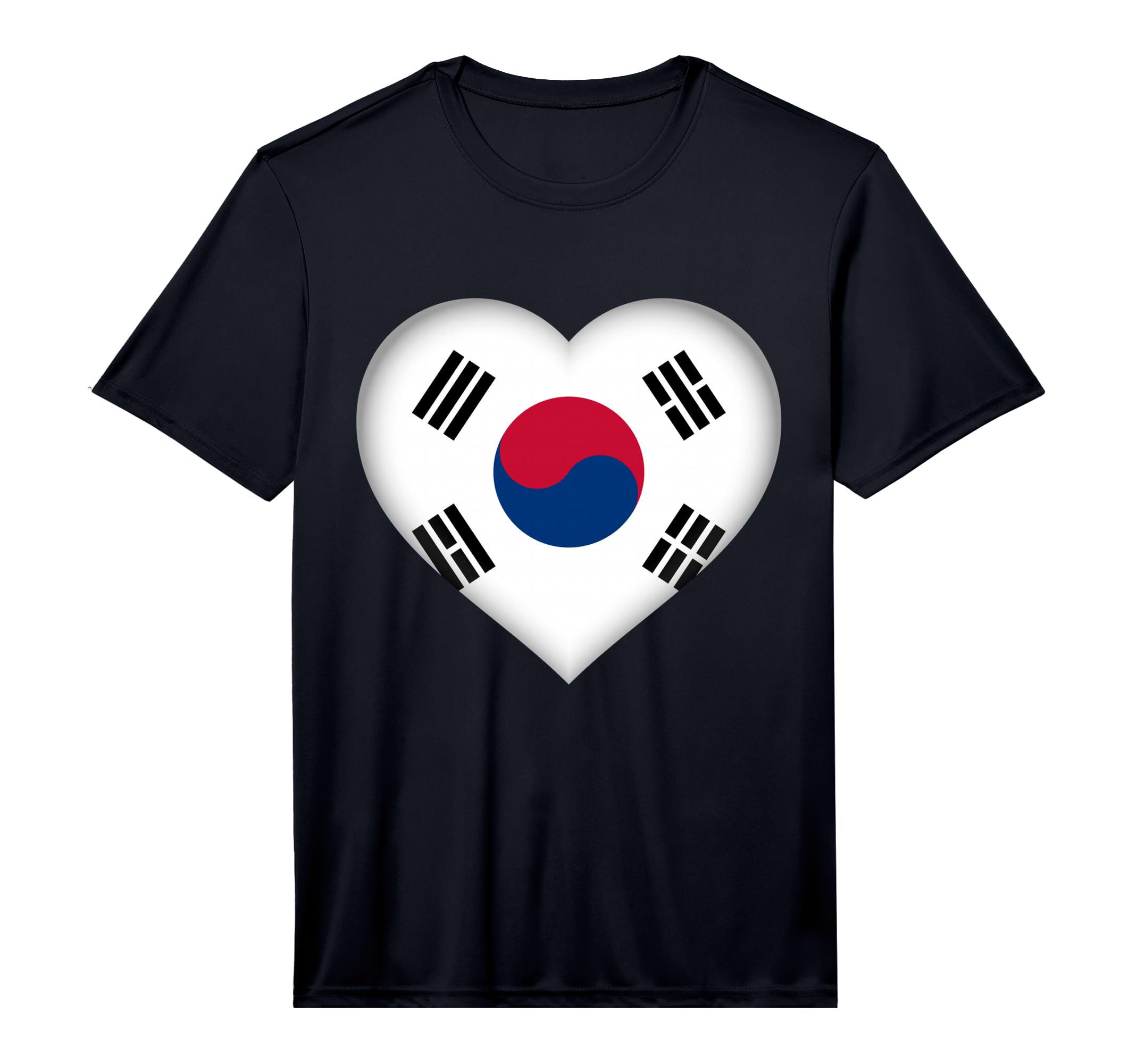 I Love South Korea South Korean Flag Heart T-Shirt - Graphic Print Unisex