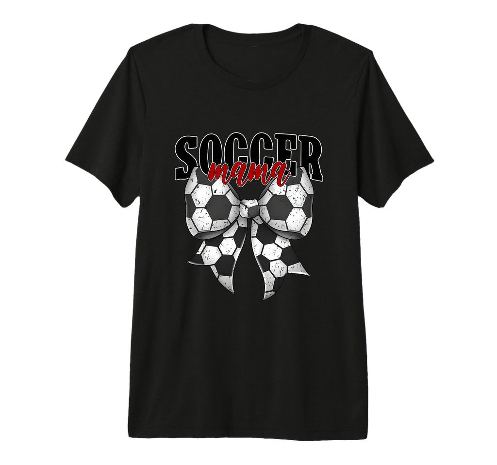 Soccer Mama Coquette Bow Proud Soccer T-Shirt - Custom Art Print Unisex
