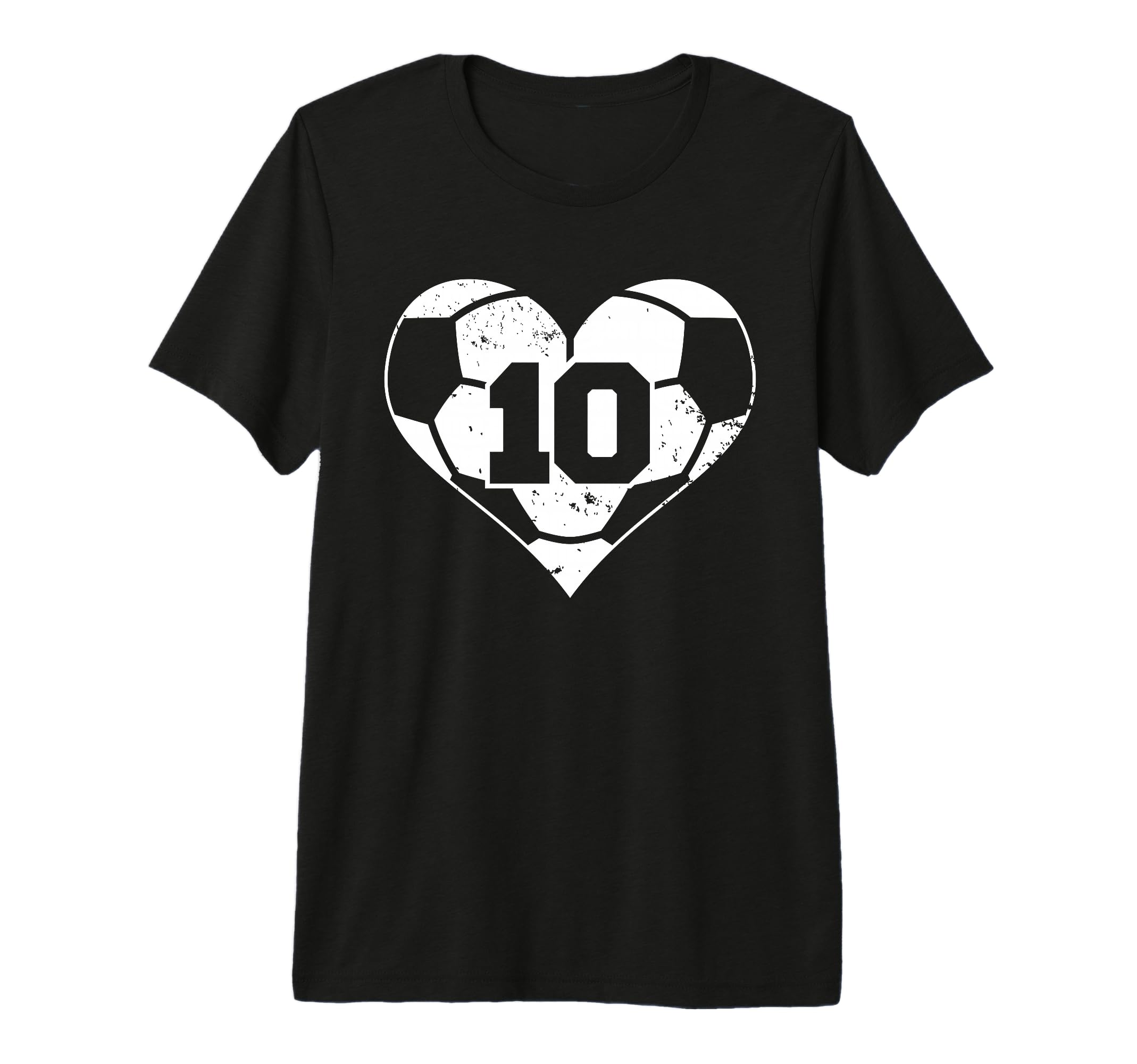 Soccer Number 10 Jersey Funny Soccer Heart T-Shirt - Trendy Graphic Unisex