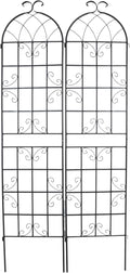 2 Pack Metal Garden Trellis 86.2x19.7inch for Climbing Plants,Rustproof Sturdy Black Steel Trellis Plants Support Outdoor for Outdoor Roses Vine Cucumbers Vegetables Flower Support
