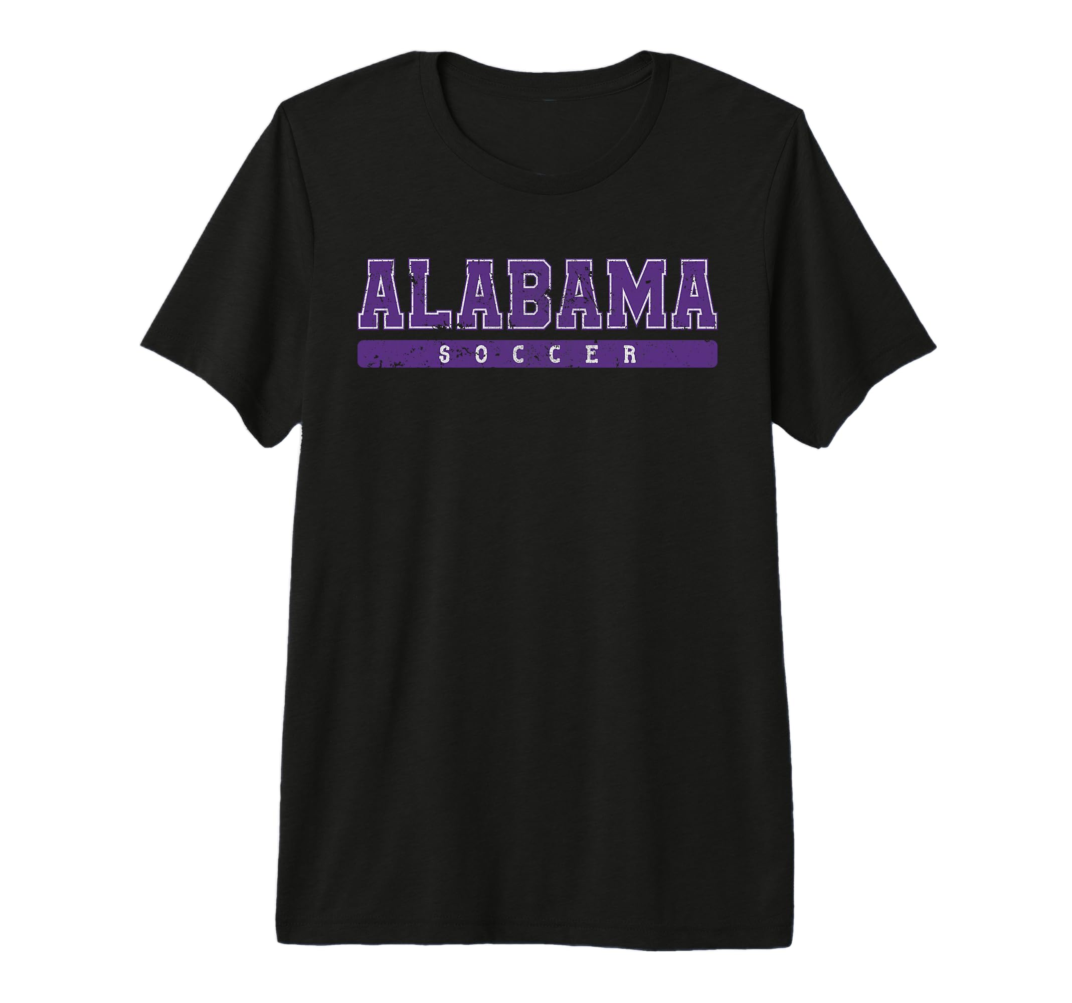 Alabama Soccer Purple Text Tri Blend T-Shirt - Trendy Graphic Men Women
