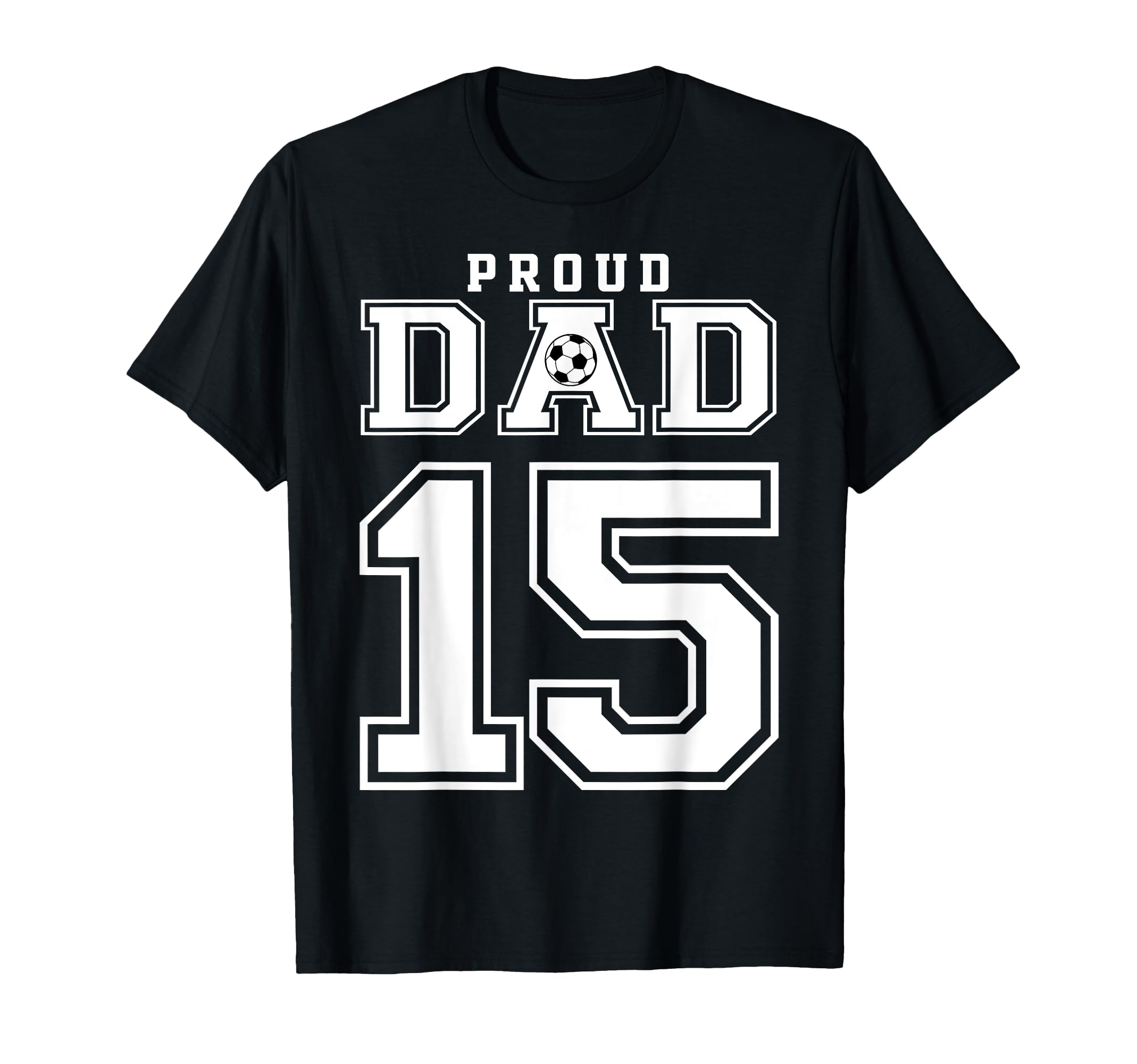 Number 15 Custom Proud Soccer Futbol T-Shirt - Graphic Print for Adults