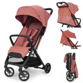Inglesina Quid³ Stroller, Aurora Pink - Compact Reclining Travel Stroller for Baby & Toddler 0-55 lbs, One Hand fold, Car seat Compatible, Airplane Overhead, Lightweight, Foldable, XL UPF 50+ Canopy