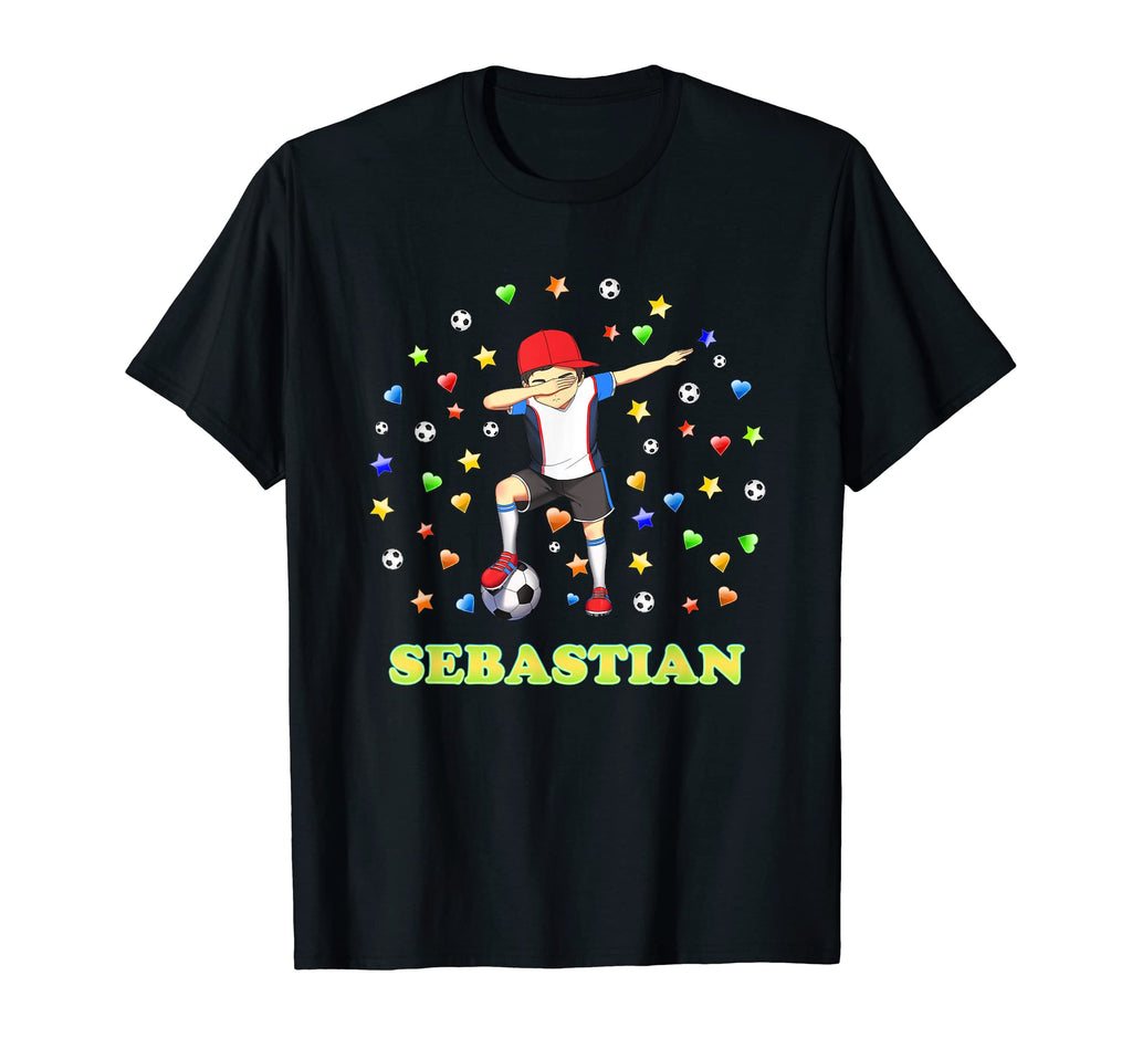 Sebastian Personalised Soccer T-Shirt - Custom Art Print for Adults