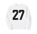 27 White Number 27 Sports Fan Soccer Sweatshirt - Trendy Graphic Unisex