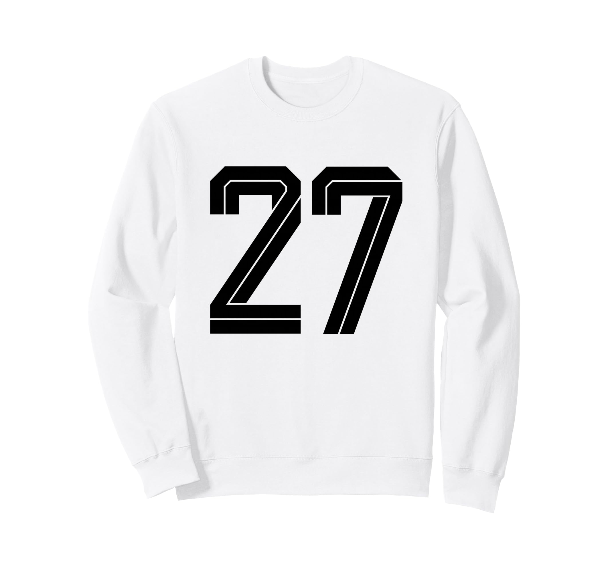 27 White Number 27 Sports Fan Soccer Sweatshirt - Trendy Graphic Unisex