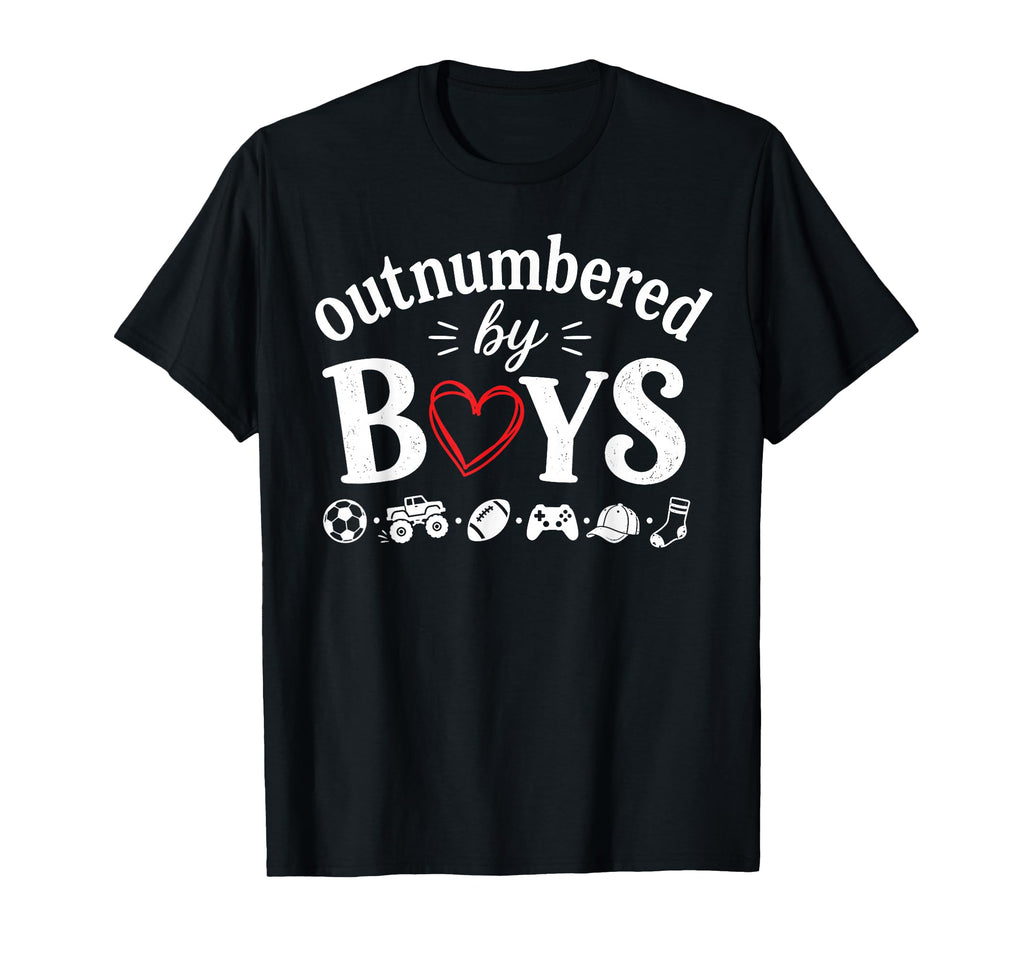 Outnumbered Funny Mom Soccer Family Life T-Shirt - Custom Art Print Unisex