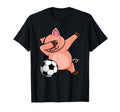 Dabbing Pig Funny Soccer Lovers T-Shirt - Minimalist Print Men Women