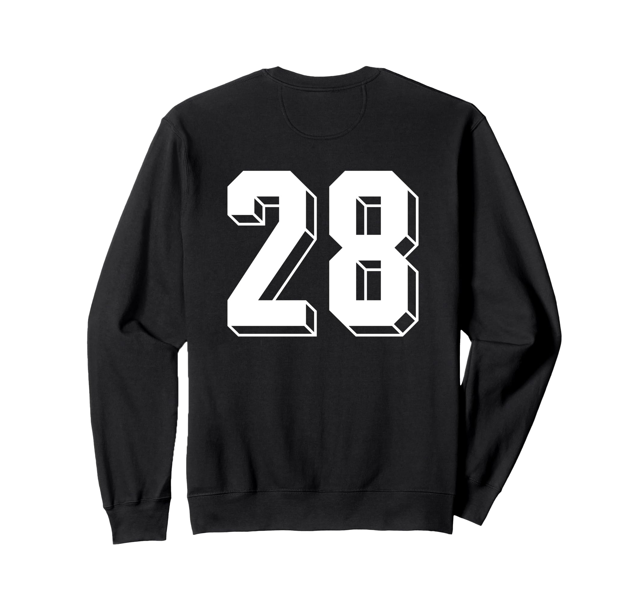 Number 28 Backside 80S 90S Team Sweatshirt - Minimalist Print Unisex
