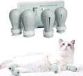 4 Pieces Cat Scratch Cover for Nursing Rehabilitation Cat Boots for Cats Only, Adjustable Cat Bathing Gloves (Grey)