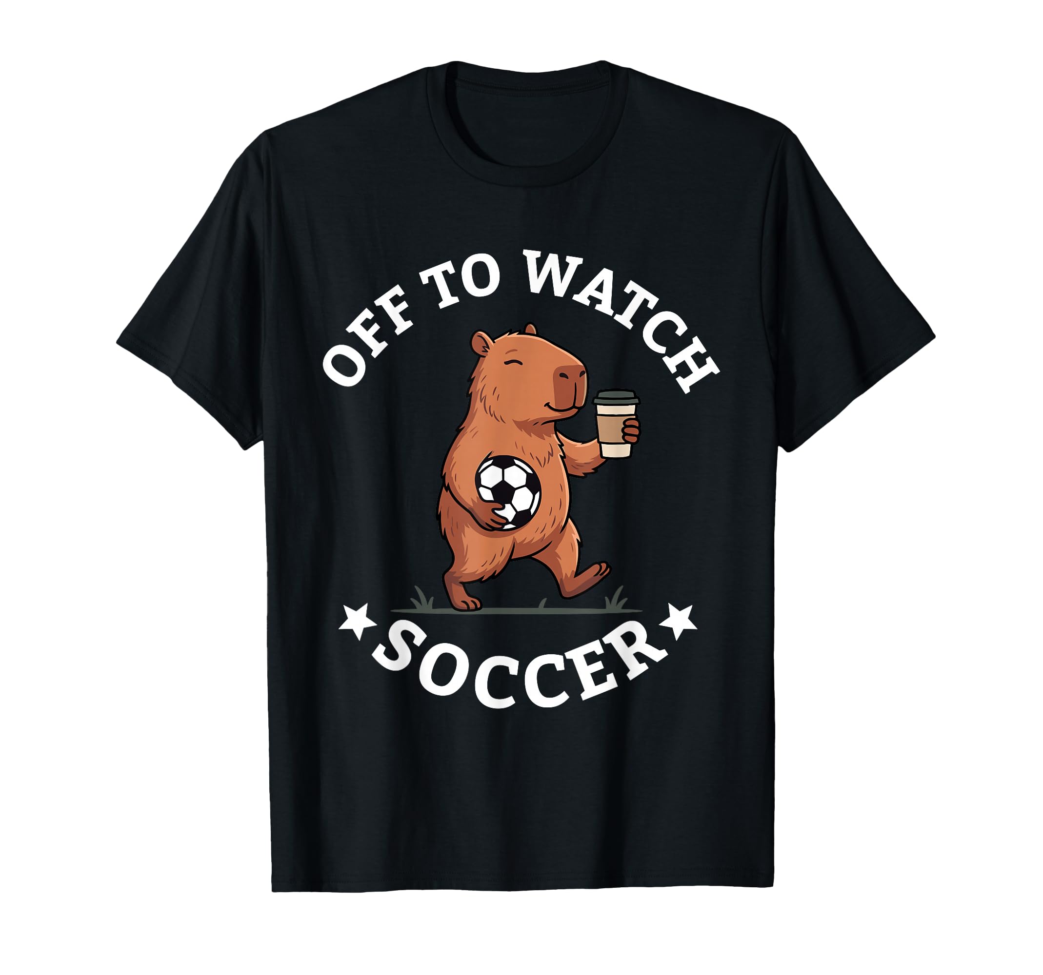Off To Watch Soccer Mom Funny Capybara T-Shirt - Novelty Apparel Men Women