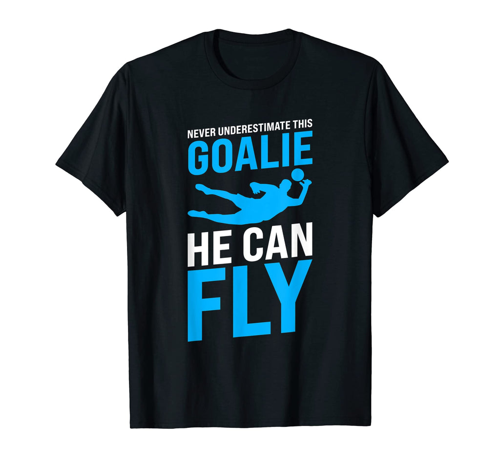 Never Underestimate This Goalie He T-Shirt - Minimalist Print for Adults