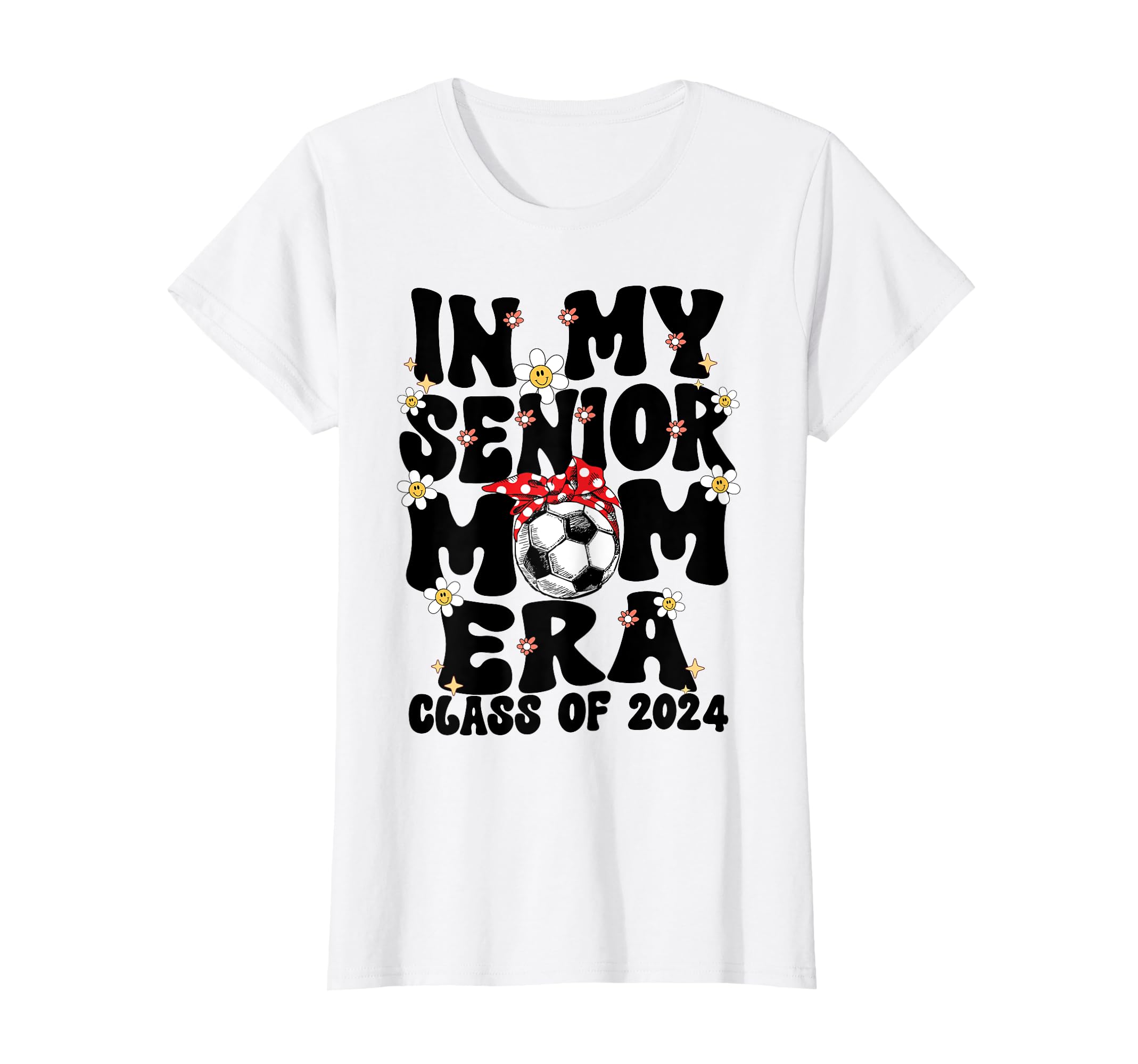 My Senior Soccer Mom Era Groovy Senior Mom T-Shirt - Trendy Graphic Unisex
