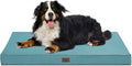 Outdoor Extra Large Dog Crate Bed, Big Waterproof Dog Bed for Large Dogs, Orthopedic Egg Foam Pet Bed Mat with Removable Cooling Cover, Light Blue