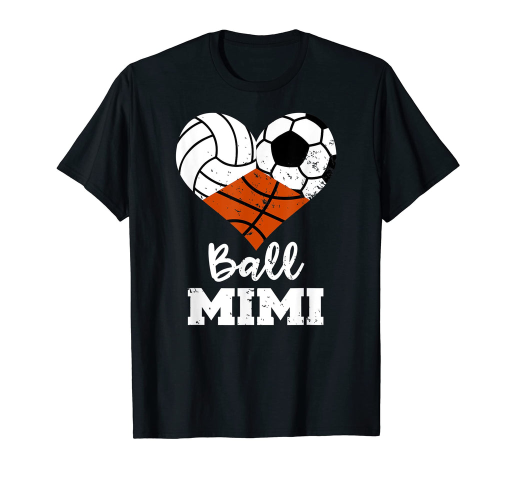 Ball Mimi Heart Funny Volleyball Soccer T-Shirt - Graphic Print Unisex