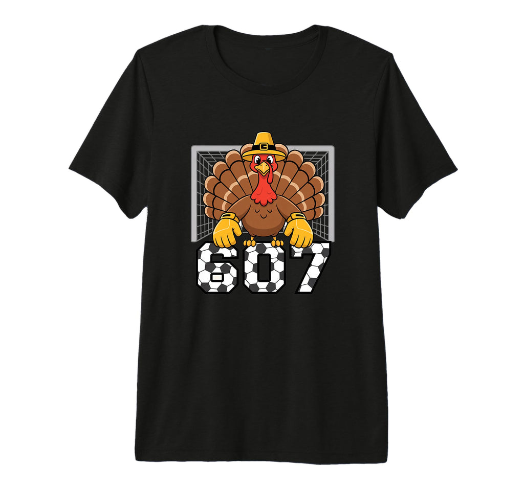 607 Turkey Goalie Funny Thanksgiving T-Shirt - Novelty Apparel for Adults