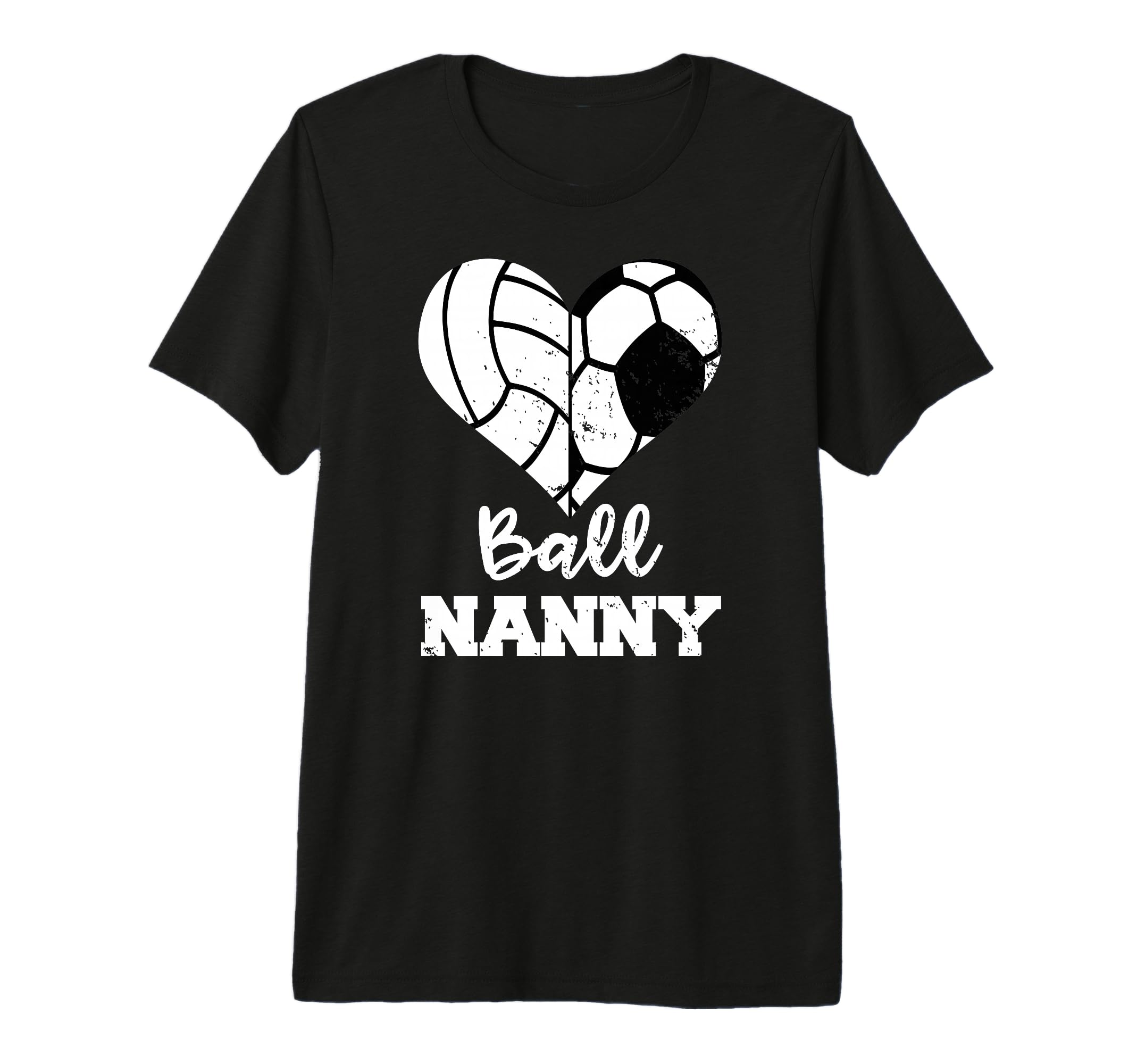 Ball Nanny Heart Funny Soccer Volleyball T-Shirt - Graphic Print Men Women