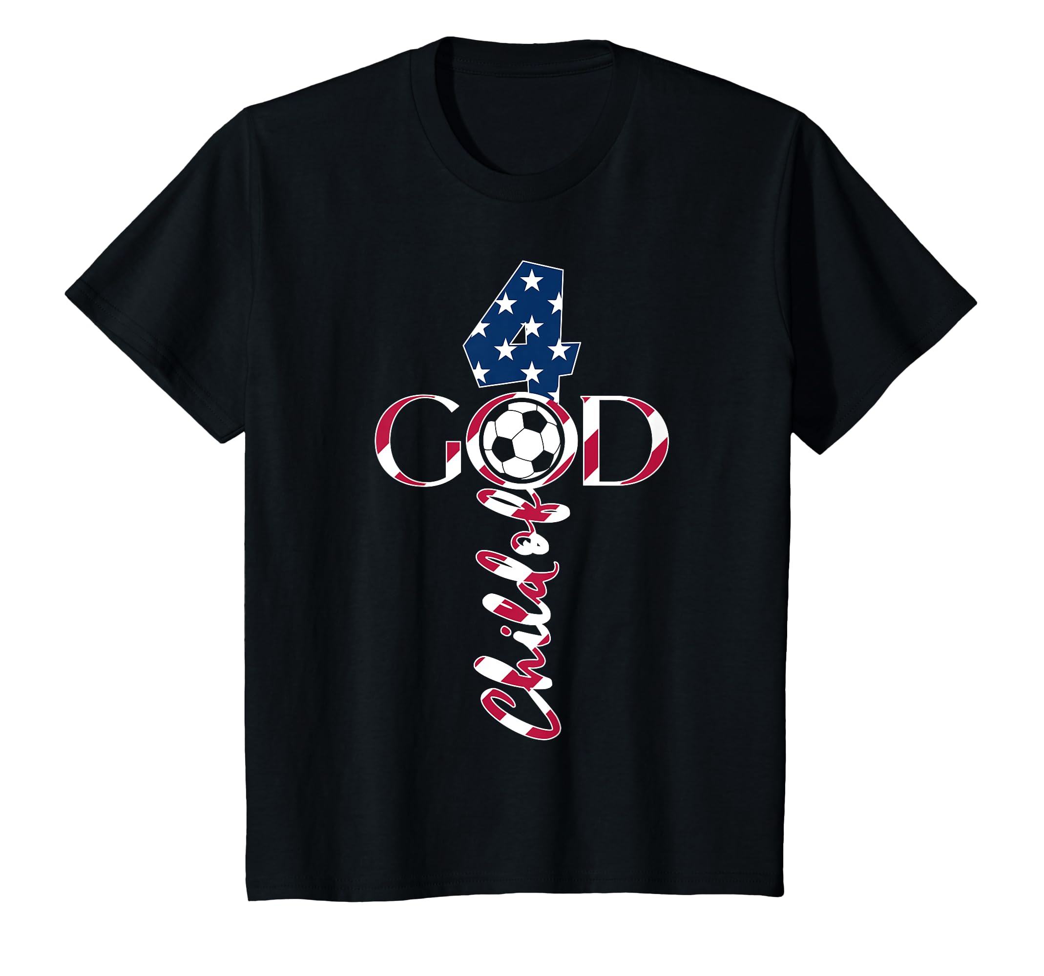 Jesus 4 Years Child God Soccer 4Th Birthday T-Shirt - Trendy Graphic Unisex