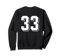 Number 33 Backside 80S 90S Team Jersey Sweatshirt - Unique Graphic Unisex