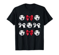 Soccer Balls Bows Womens Soccer Player Red T-Shirt - Graphic Print Unisex