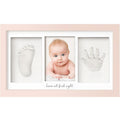 Baby Hand and Footprint Kit - Clay Handprint Keepsake Frame, Newborn Nursery Picture Frame, Personalized New Mom Gifts for Baby Shower & Registry (Petal Pink)