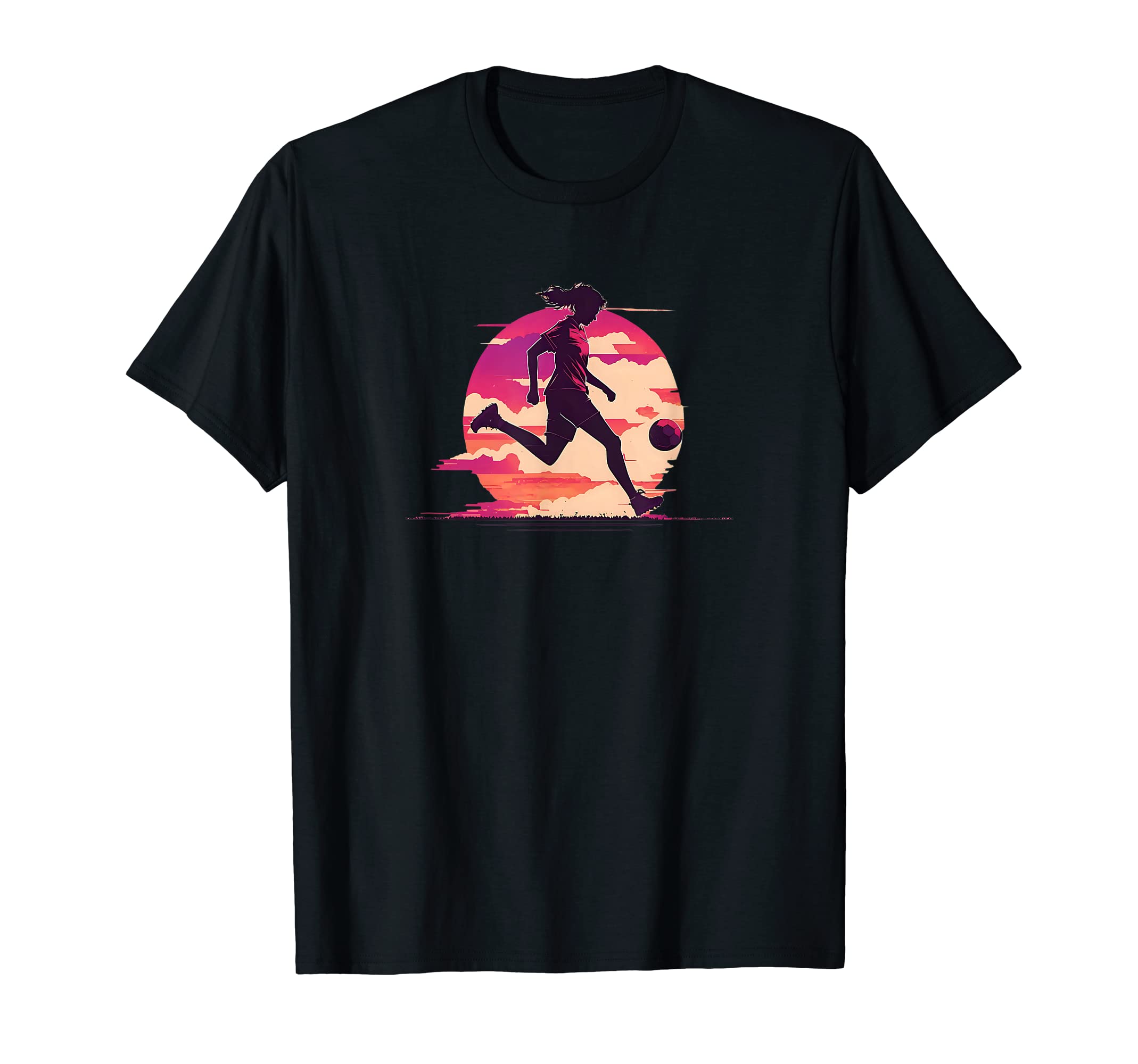 Sunset Soccer Player T-Shirt - Trendy Graphic Unisex