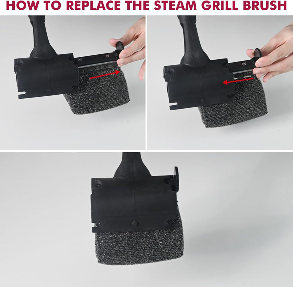 2 Pack Replaceable Cleaning Head, Grill Brush Bristle Free
