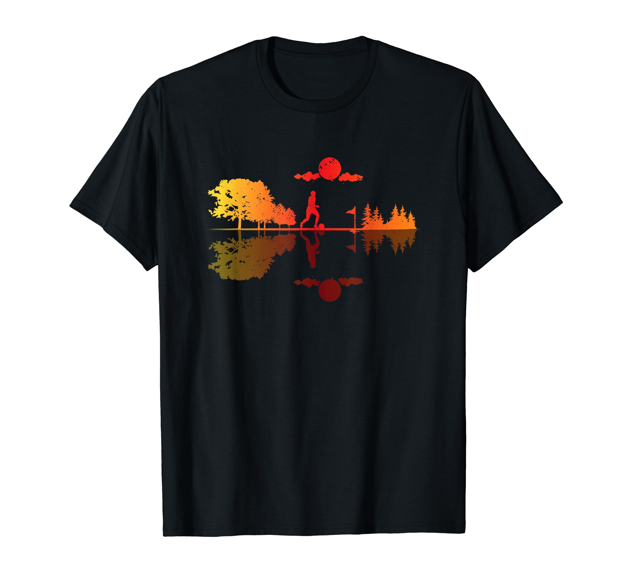 Footgolf Sunset Kicking Ball Funny T-Shirt - Novelty Apparel Men Women