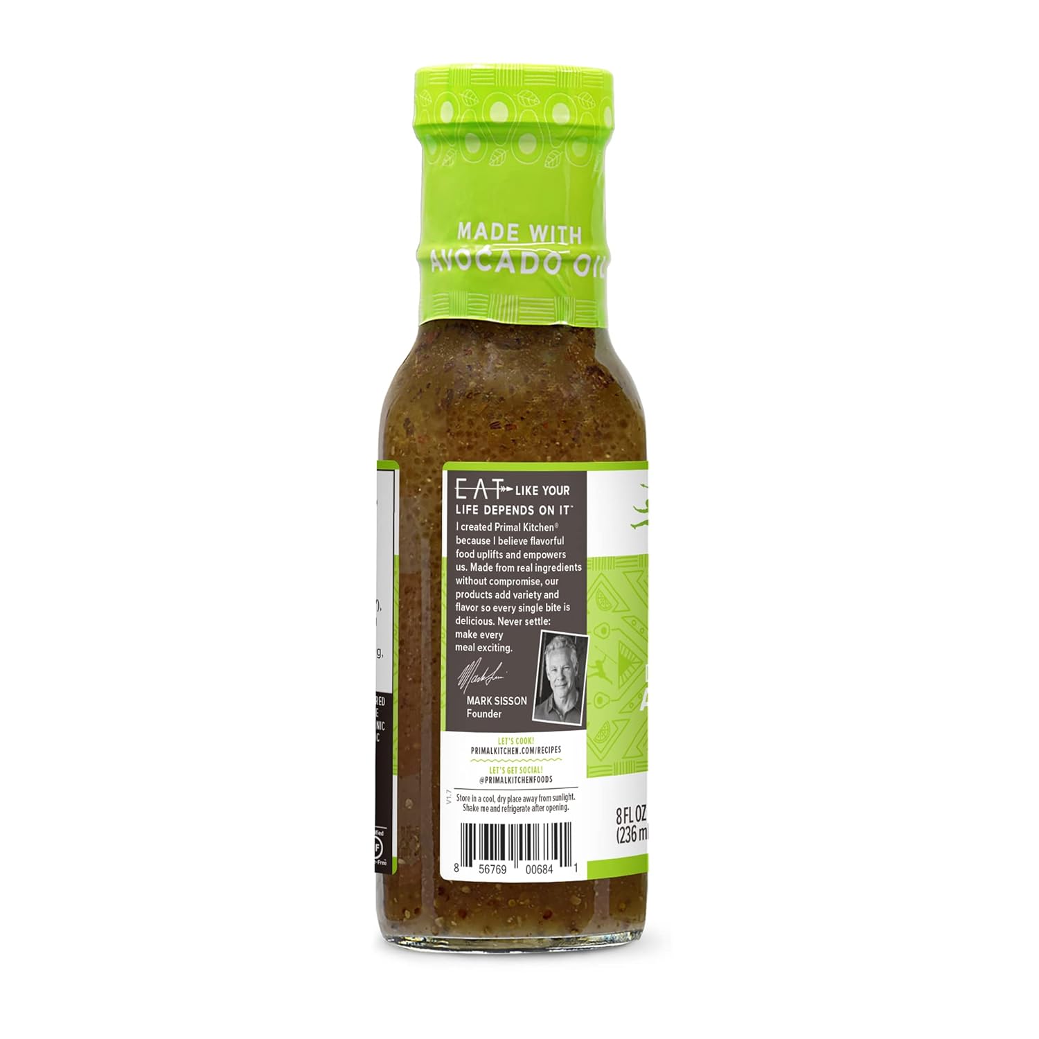 Primal Kitchen Italian Vinaigrette with Avocado Oil, 8 FL OZ, Pack of 6
