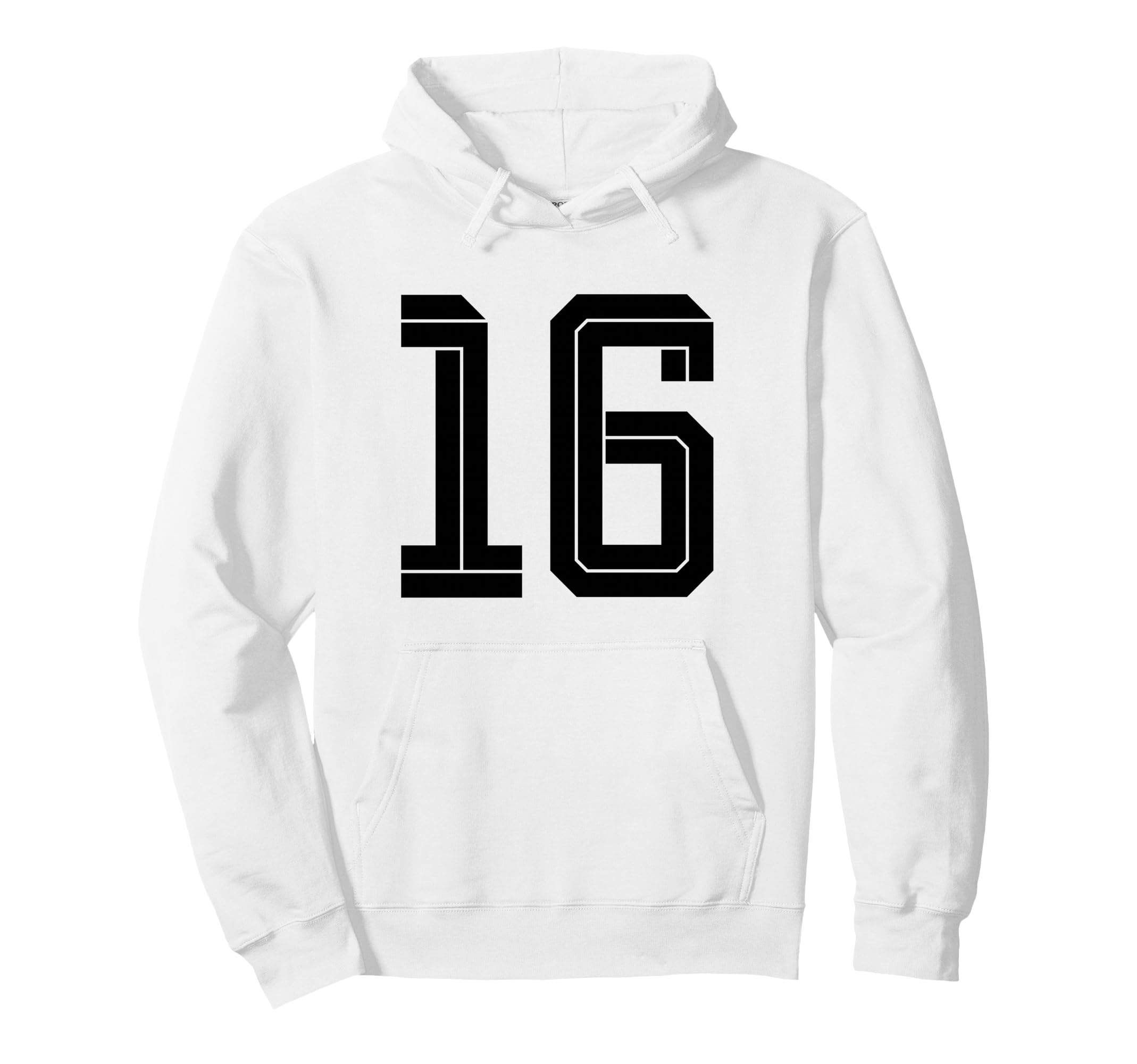 16 White Number 16 Sports Fan Soccer Hoodie - Aesthetic Graphic Men Women