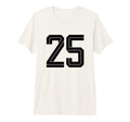 25 White Number 25 Sports Fan Soccer Tri T-Shirt - Novelty Apparel Unisex