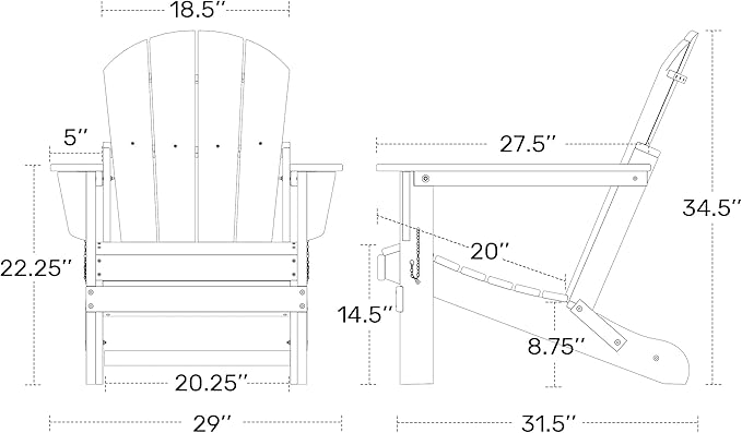 Westin Outdoors Laguna WO Home Furniture Adirondack Chair 4 PC Set Classic Outdoor Patio Folding Chair for Bon Fire Pit Lawn Backyard Beach Plastic Weather-Resistant (Red)