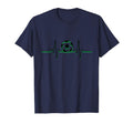 Soccer Ball Heartbeat Ekg Pulse Green Line T-Shirt - Novelty Apparel Unisex