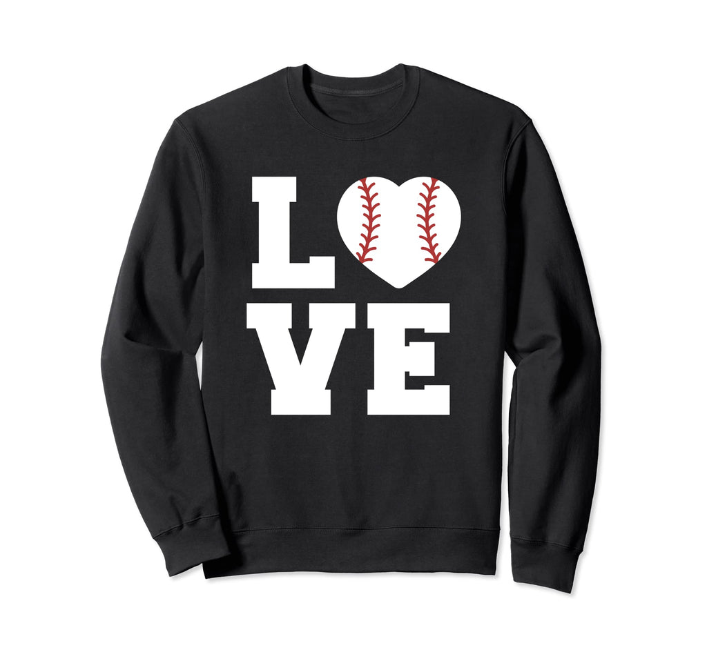 Love Baseball Word Art Sweatshirt - Minimalist Print for Adults