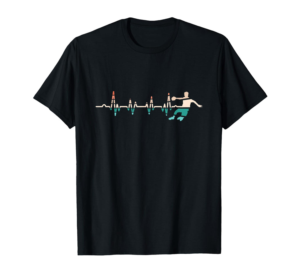 Handball Player Heartbeat Handballer Team T-Shirt - Novelty Apparel Unisex