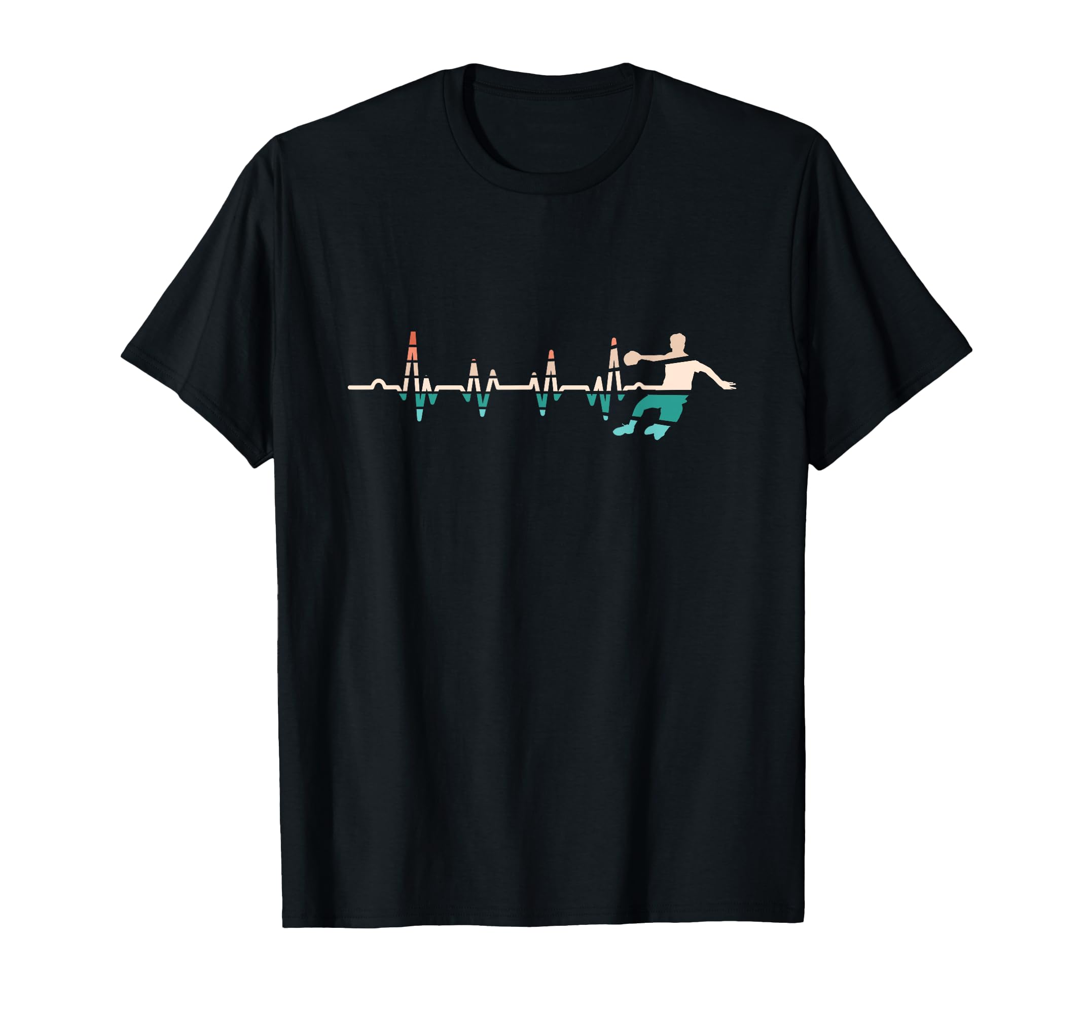Handball Player Heartbeat Handballer Team T-Shirt - Novelty Apparel Unisex