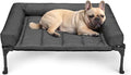 Veehoo Cooling Elevated Dog Bed Add Removable Waterproof Bolster Cushion Mat, Raised Pet Cot with Breathable Teslin Mesh, No-Slip Feet, Dog Sofa Bed for Indoor Outdoor, Medium, Black CWC2331B