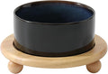 Ceramic Elevated Dog Food and Water Bowl, Kitty Bowl, Raised Dog Dish, Pet Feeder (6inch, 1 x Starry Sky + Stand)