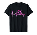 Soccer Heartbeat Teen Female Soccer T-Shirt - Unique Graphic for Adults