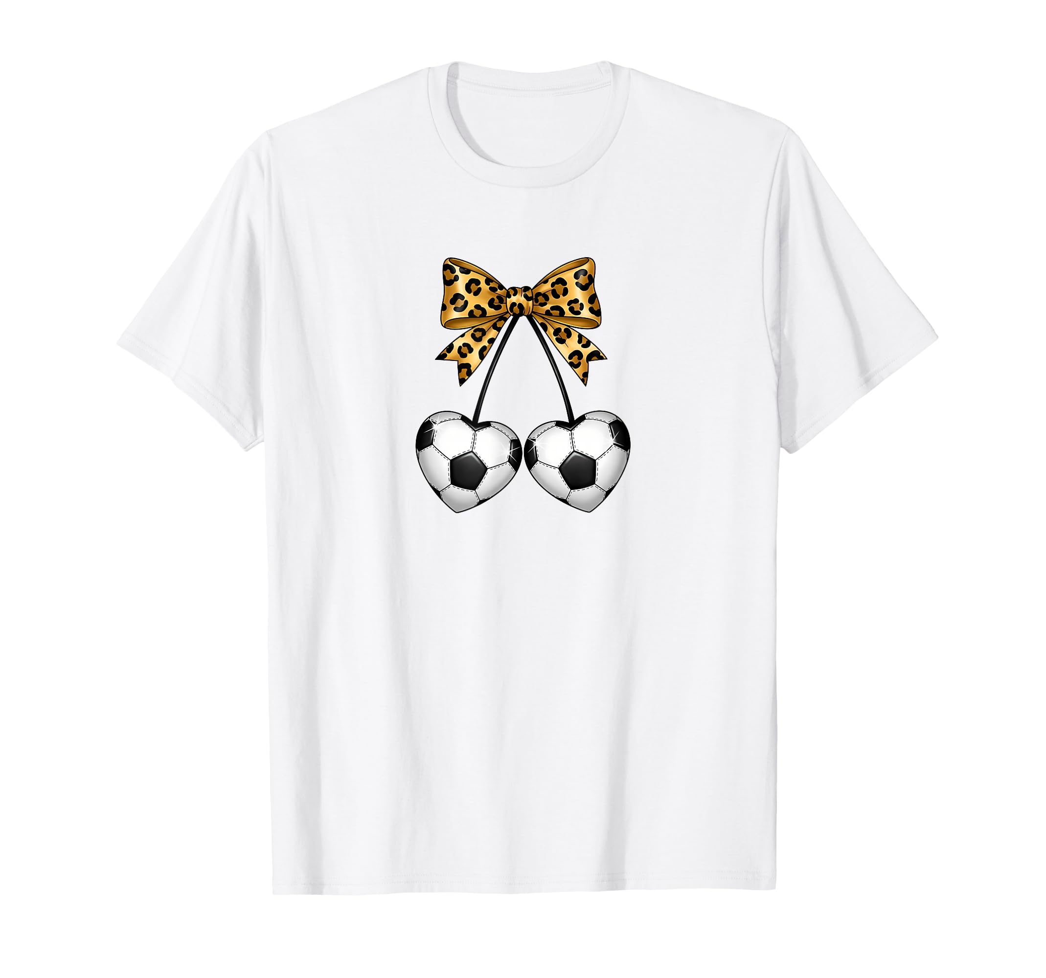 Soccer Coquette Leopard Soccer T-Shirt - Custom Art Print for Adults