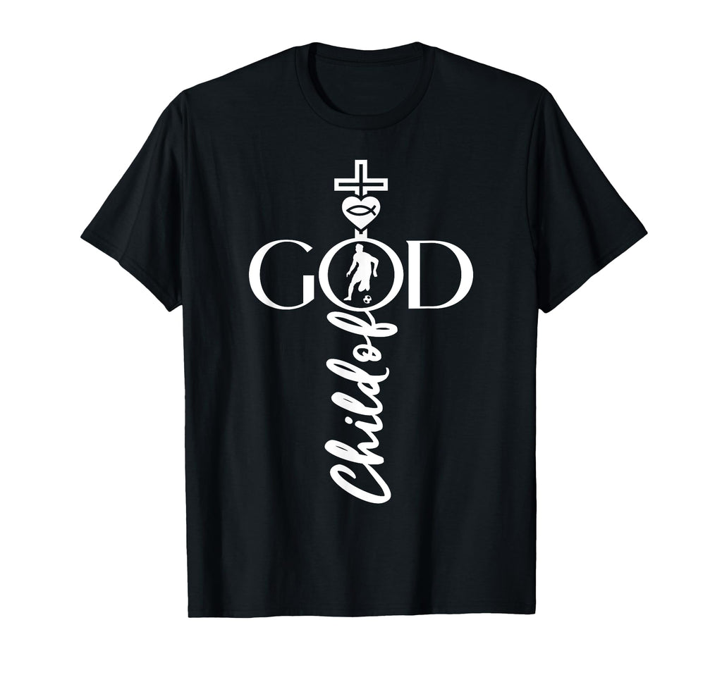 Religious Jesus Soccer Child God T-Shirt - Fun Novelty Design Men Women