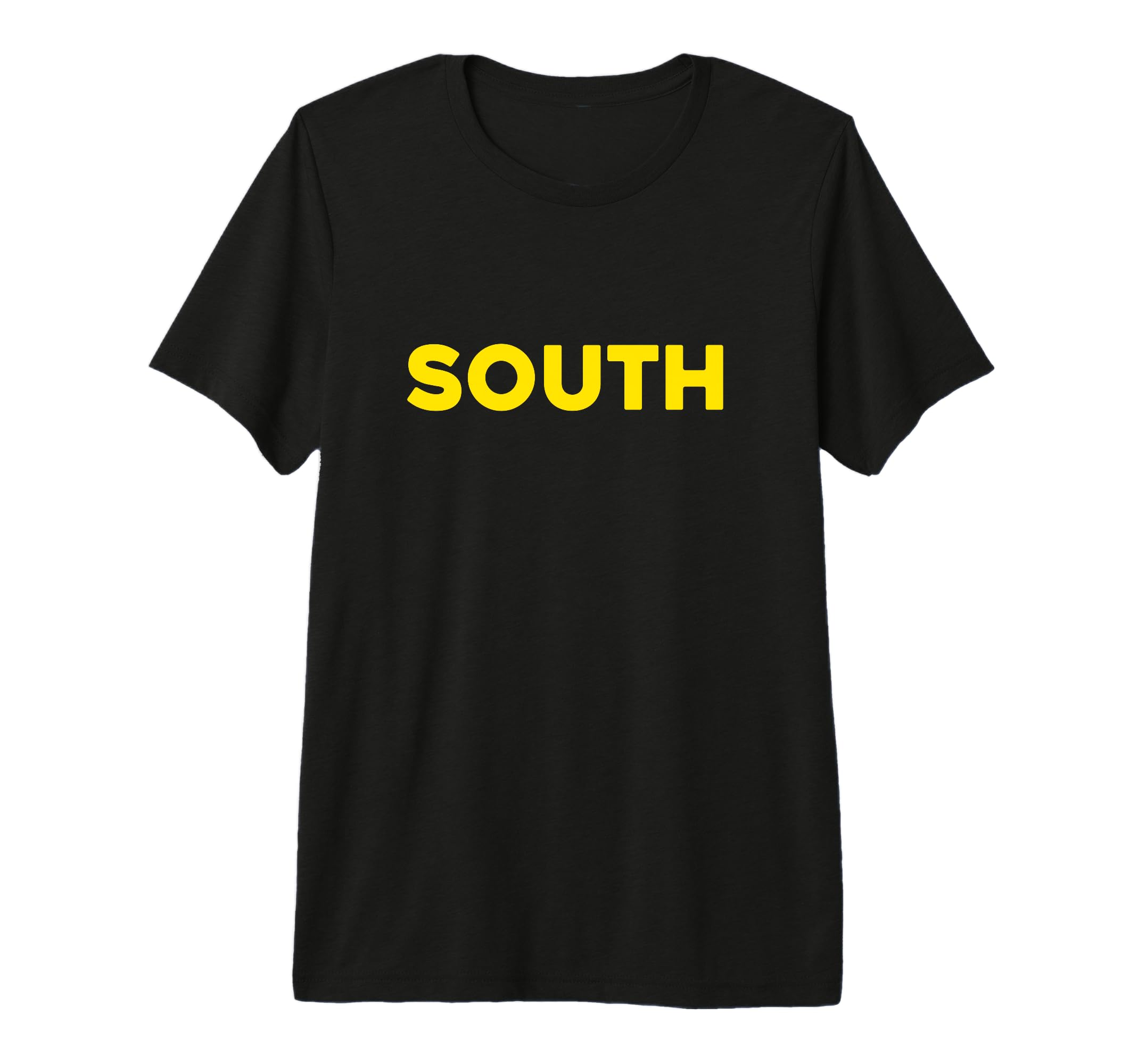 Yellow South Team Colors Spirit Sports T-Shirt - Graphic Print for Adults
