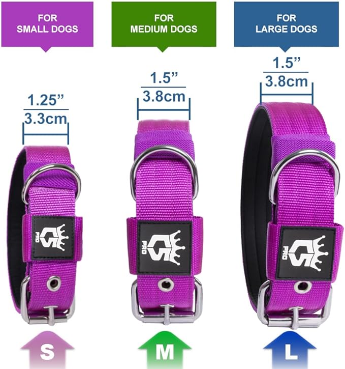 TSPRO Tactical Dog Collar 1.25 Inch Wide Thick Dog Collars with Heavy Duty Metal Buckle, Durable, Strong, Adjustable for Small Dogs (Camo Blue S)