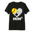 Mom Cubed Mom3 Mom Three Softball T-Shirt - Novelty Apparel Men Women